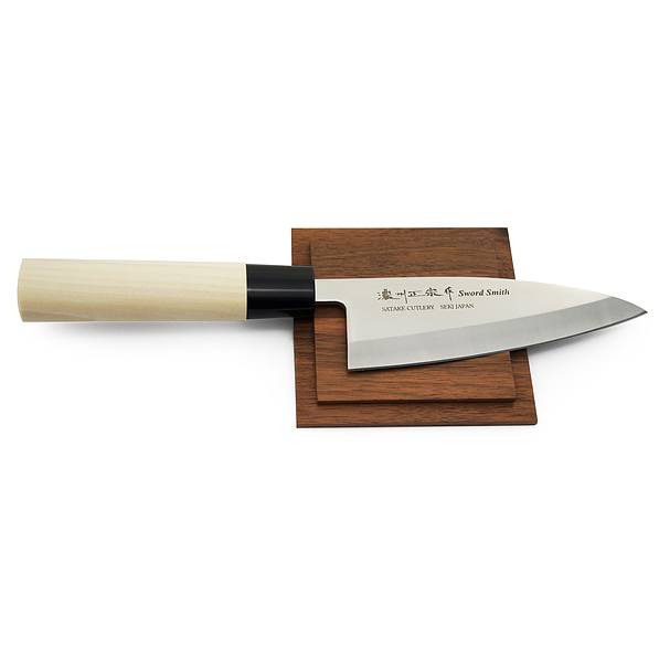 Nóż japoński Deba do filetowania ze stali nierdzewnej SATAKE S/D SWORD SMITH KREMOWY 12 cm