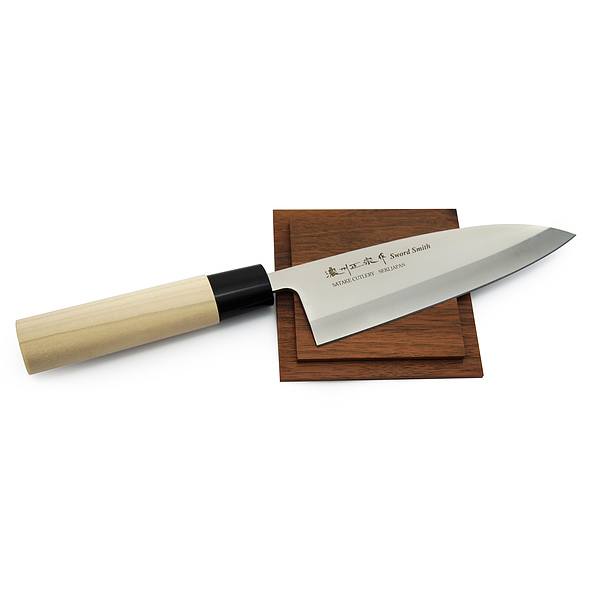 Nóż japoński Deba do filetowania ze stali nierdzewnej SATAKE S/D SWORD SMITH KREMOWY 15,5 cm