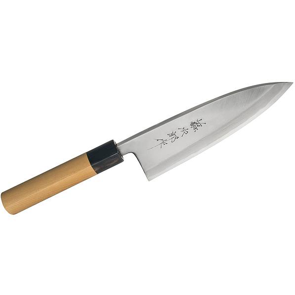 Nóż japoński Deba do filetowania ze stali nierdzewnej TOJIRO AOGAMI BUFFALO HORN KREMOWY 18 cm