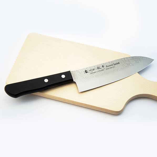 SATAKE Nashiji Black 17 cm - nóż japoński Santoku ze stali nierdzewnej