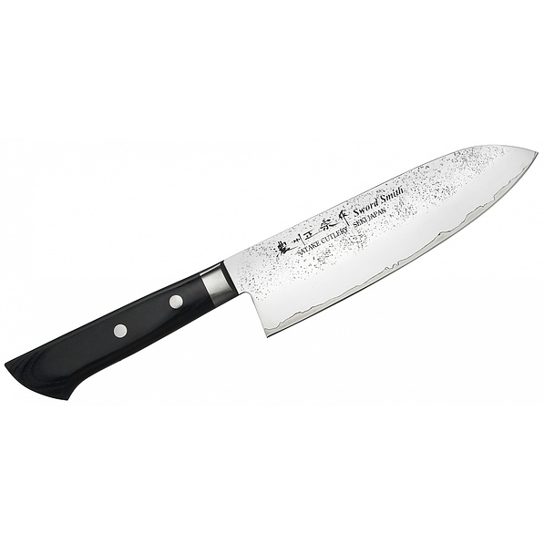 Nóż Santoku ze stali nierdzewnej SATAKE UNIQUE CLAD COLOUR CZARNY 17 cm