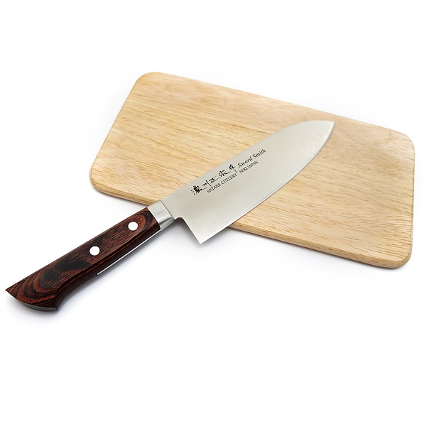 SATAKE Unique Clad Mahogany 17 cm - nóż japoński Santoku ze stali nierdzewnej