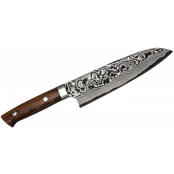 Nóż Santoku ze stali nierdzewnej TAKESHI SAJI IW PERFECT BRĄZOWY 18 cm