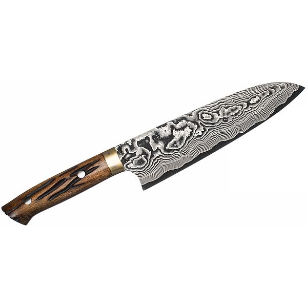 Nóż Santoku ze stali nierdzewnej TAKESHI SAJI YBB BRĄZOWY 18 cm