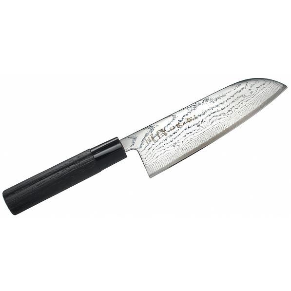 Nóż Santoku ze stali nierdzewnej TOJIRO SHIPPU BLACK CZARNY 16,5 cm