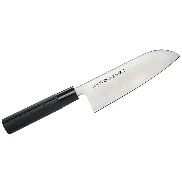 Nóż Santoku ze stali nierdzewnej TOJIRO ZEN KASZTAN CZARNY 16,5 cm