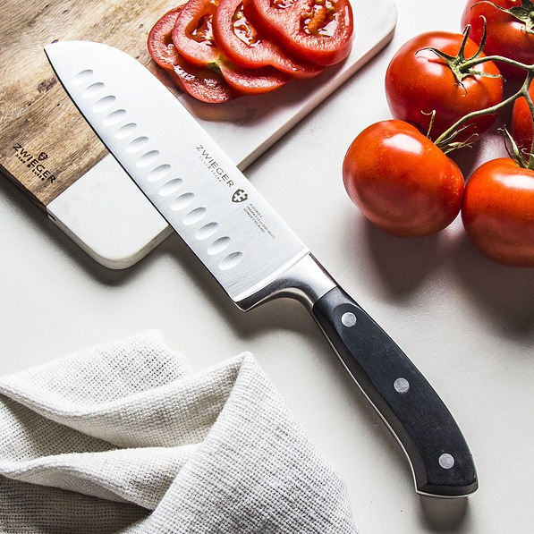 ZWIEGER Klassiker II czarny 17,5 cm - nóż Santoku ze stali nierdzewnej