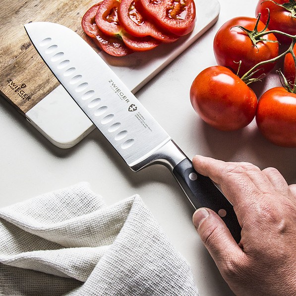 ZWIEGER Klassiker II czarny 17,5 cm - nóż Santoku ze stali nierdzewnej