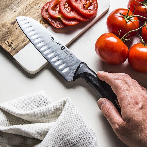 ZWIEGER Practi Plus czarny 17 cm - nóż Santoku ze stali nierdzewnej