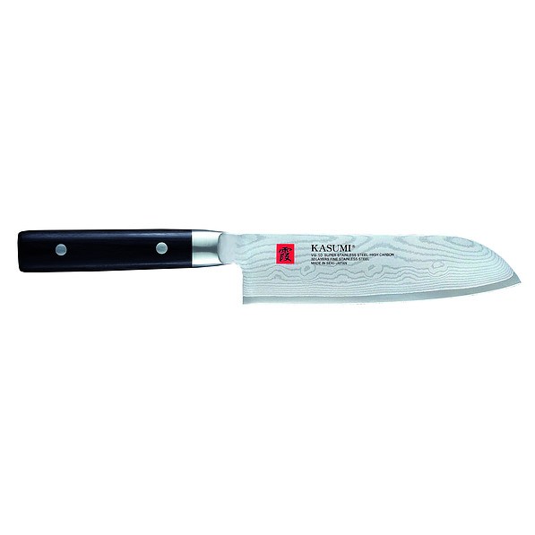 Nóż Santoku ze stali węglowej KASUMI JAPAN CZARNY 18 cm