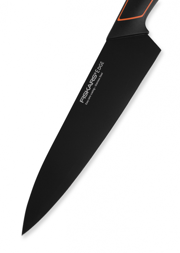FISKARS Edge 19 cm czarny - nóż szefa kuchni ze stali nierdzewnej