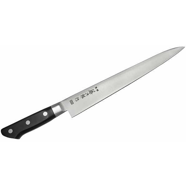 Nóż uniwersalny ze stali nierdzewnej TOJIRO DP3 PLASTROWANIE CZARNY 27 cm