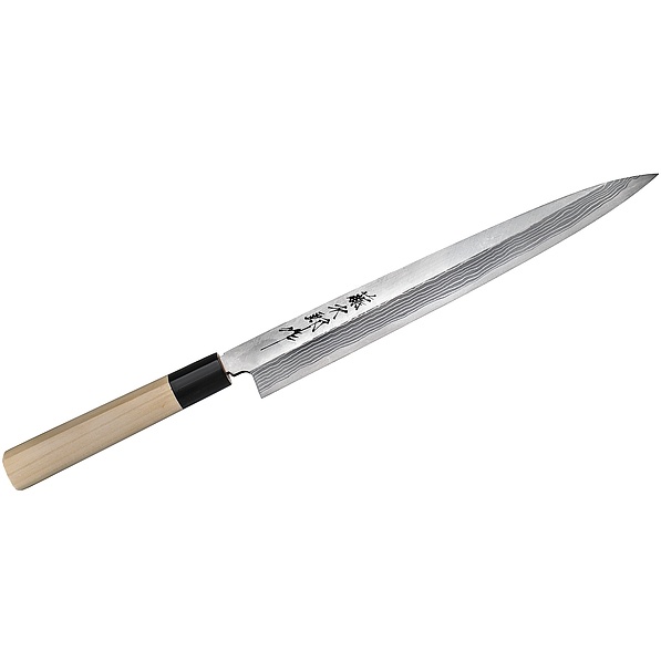 Nóż Yanagi Sashimi ze stali wysokowęglowej TOJIRO AOGAMI DAMASCUS SUSHI KREMOWY 27 cm