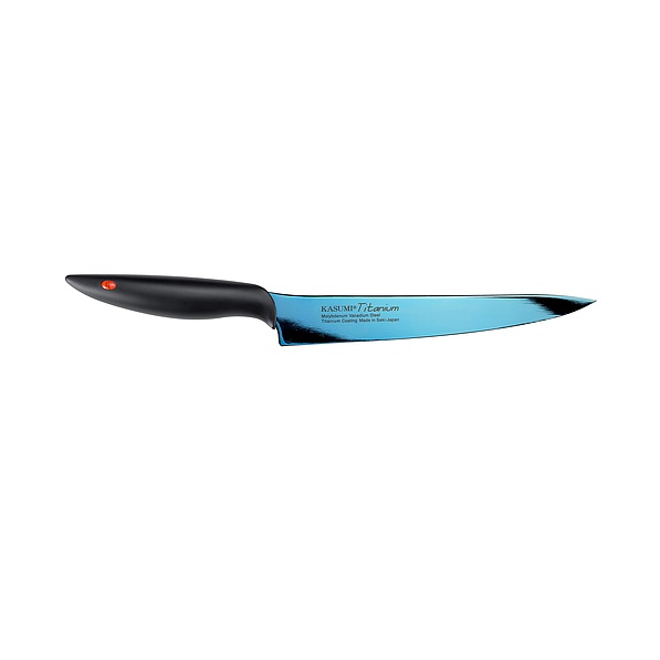 Nóż uniwersalny ze stali nierdzewnej KASUMI TITANIUM NIEBIESKI 20 cm 
