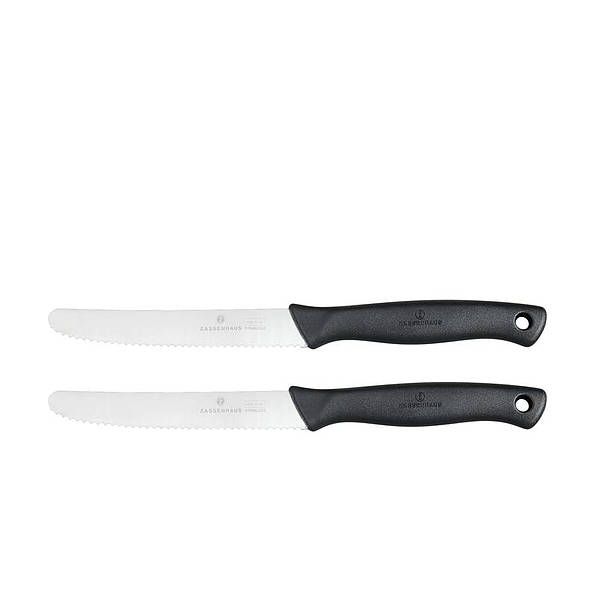 ZASSENHAUS Knife 2 szt. czarne - noże kuchenne ze stali nierdzewnej z ząbkami