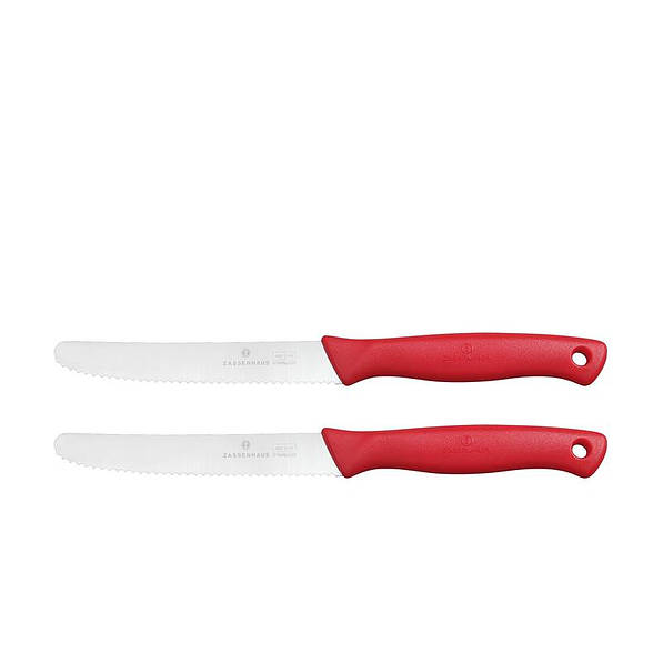 ZASSENHAUS Knife 2 szt. czerwone - noże kuchenne ze stali nierdzewnej z ząbkami
