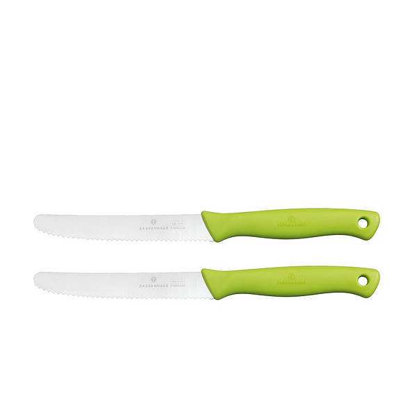 ZASSENHAUS Knife 2 szt. zielone - noże kuchenne ze stali nierdzewnej z ząbkami