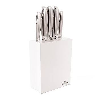Noże kuchenne ze stali nierdzewnej w białym bloku GERLACH 993 5 szt.