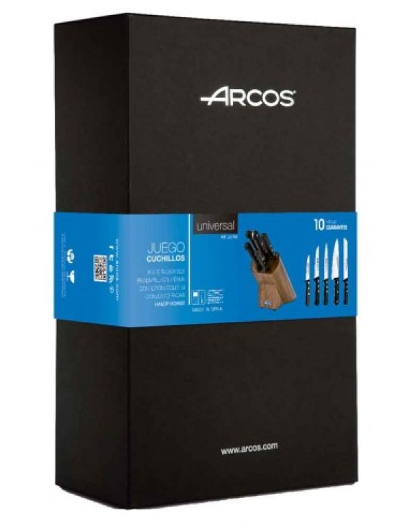 Noże kuchenne ze stali nierdzewnej w bloku ARCOS UNIVERSAL 6 el.