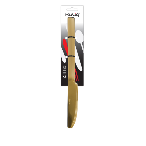 Noże stołowe ze stali nierdzewnej PIANO GOLD 23,5 cm 3 szt.