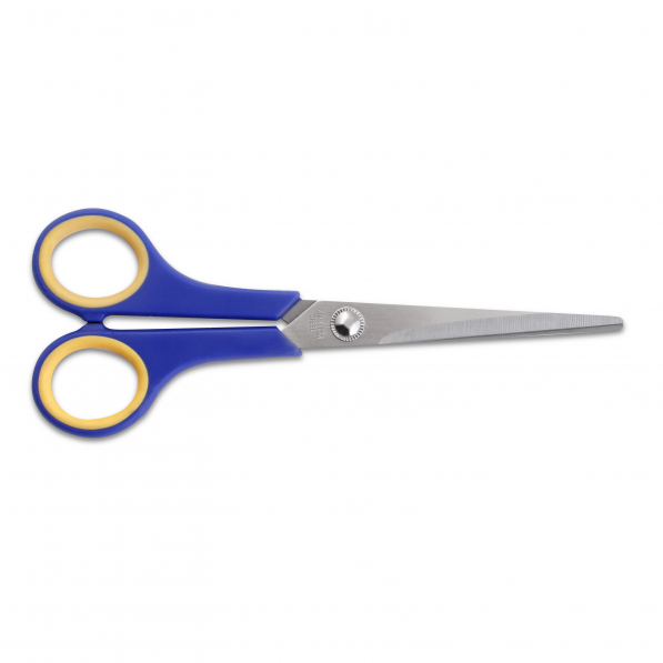 Nożyczki biurowe uniwersalne ze stali nierdzewnej SCISSORS NIEBIESKIE 17 cm 