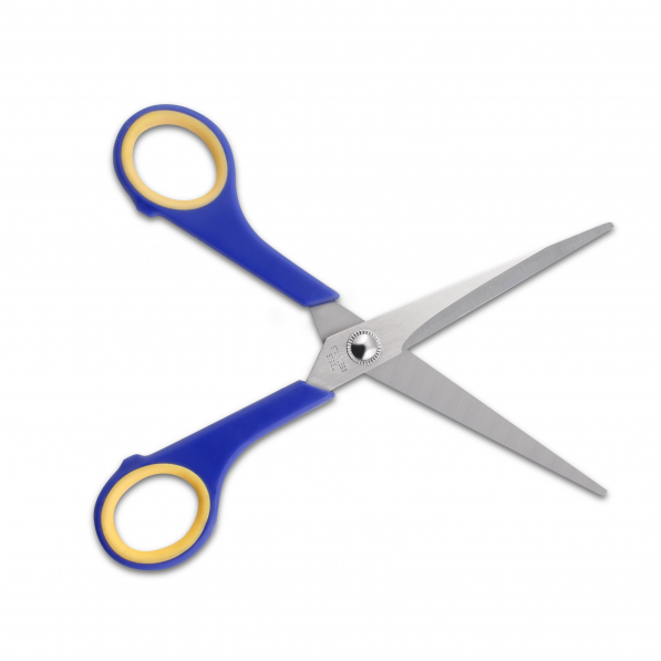 Nożyczki biurowe uniwersalne ze stali nierdzewnej SCISSORS NIEBIESKIE 17 cm 
