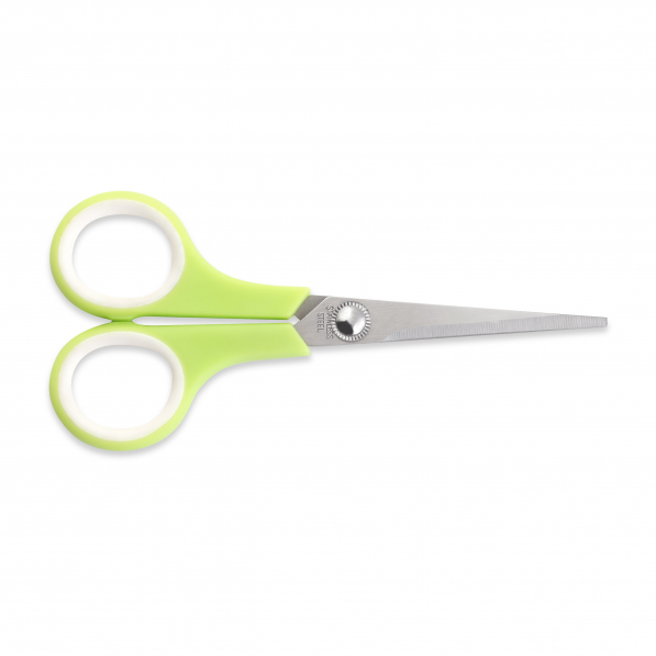 Nożyczki biurowe uniwersalne ze stali nierdzewnej SCISSORS ZIELONE 14 cm