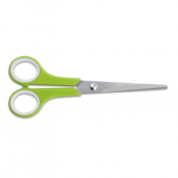 Nożyczki biurowe uniwersalne ze stali nierdzewnej SCISSORS ZIELONE 17 cm 