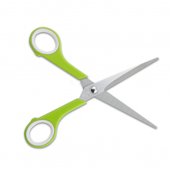 Nożyczki biurowe uniwersalne ze stali nierdzewnej SCISSORS ZIELONE 17 cm 