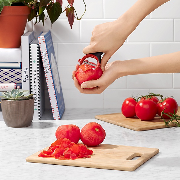OXO Good Grips Tomate czarna - obieraczka / obierak do pomidorów ze stali nierdzewnej