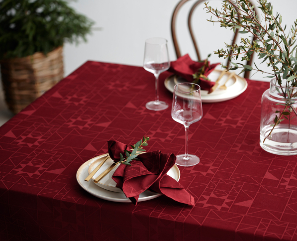 Obrus na stół adamaszkowy SODAHL DAMASK STAR 140 x 370 cm