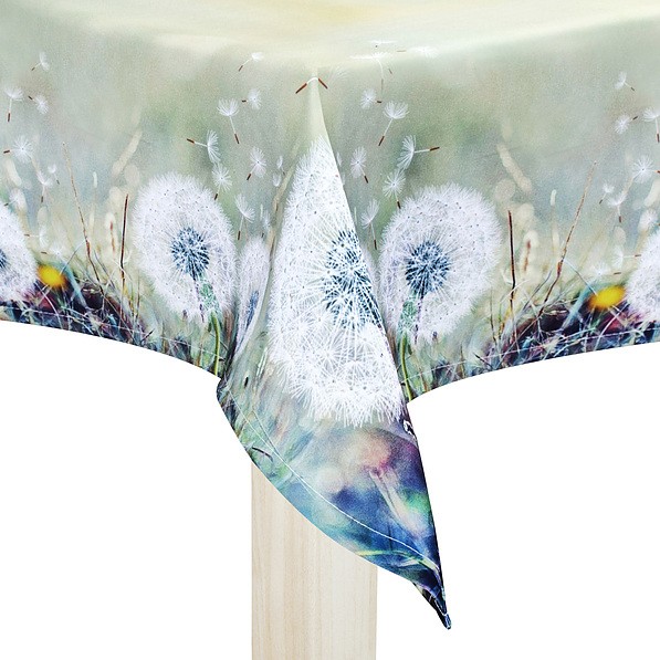 Obrus na stół plamoodporny poliestrowy JEDEKA MILANO DANDELION ZIELONY 130 x 180 cm