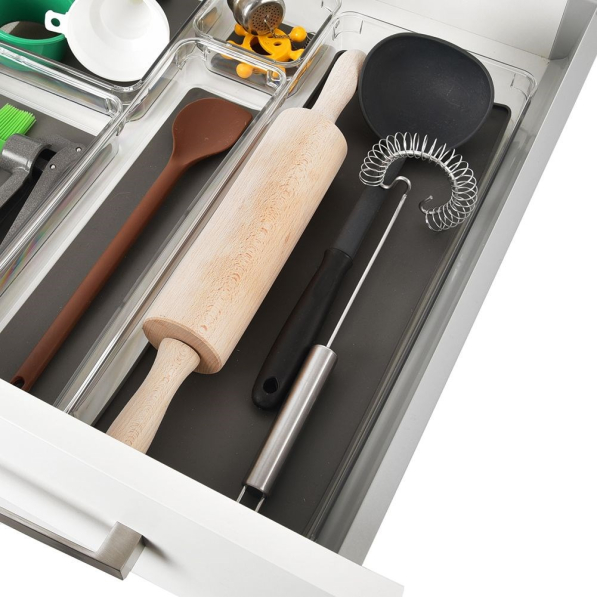 Organizer / Wkład do szuflady na przybory kuchenne plastikowy GREY 40 x 16 cm