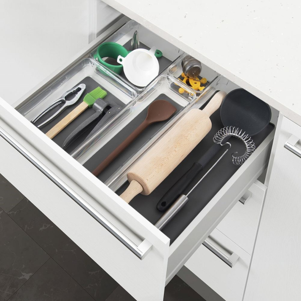 Organizer / Wkład do szuflady na przybory kuchenne plastikowy GREY 24 x 16 cm