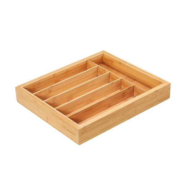 ZASSENHAUS Bamboo 47,5 x 40,5 cm beżowy – organizer / wkład do szuflady na sztućce bambusowy rozsuwany