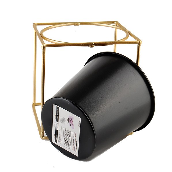Osłonka na doniczkę metalowa na stojaku SWEN CUBE CZARNA 11 cm