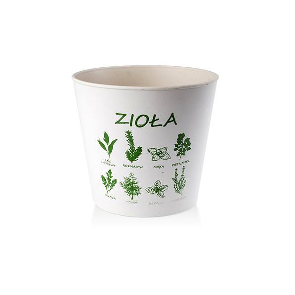 Doniczka / Osłonka na zioła plastikowa MONDEX WHITE HERBS BIAŁA 12,5 cm