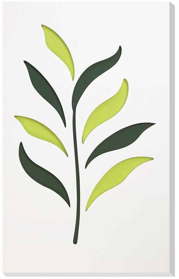 VIALLI DESIGN C-Tru Liście zielony 50 x 30 cm - panel dekoracyjny drewniany na ścianę