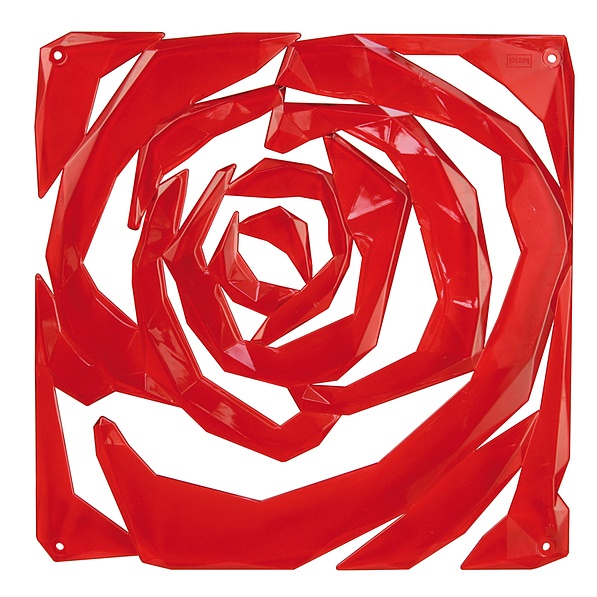 KOZIOL Romance czerwone 4 szt. - panele dekoracyjne plastikowe na ścianę