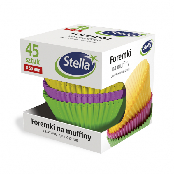 Papilotki / foremki do muffinek papierowe STELLA 45 szt.