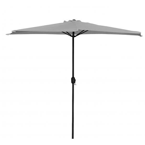 Parasol ogrodowy poliestrowy POŁÓWKA SZARY 270 cm