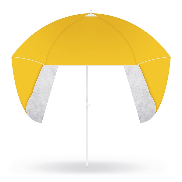Parasol plażowy stojący z bocznymi ściankami poliestrowy HAPPY SUN POMARAŃCZOWY 154 cm