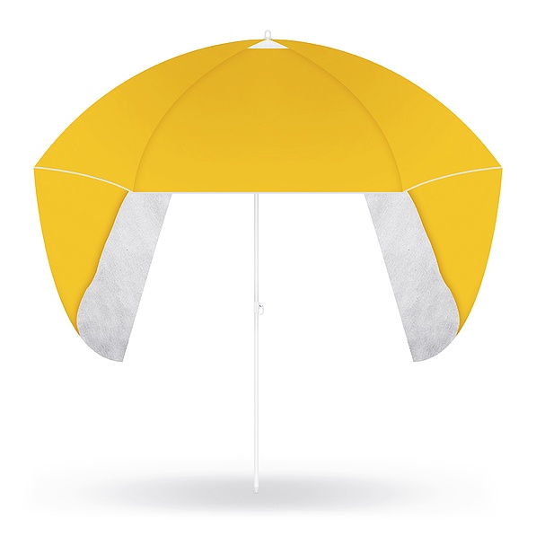 Parasol plażowy stojący z bocznymi ściankami poliestrowy HAPPY SUN POMARAŃCZOWY 154 cm