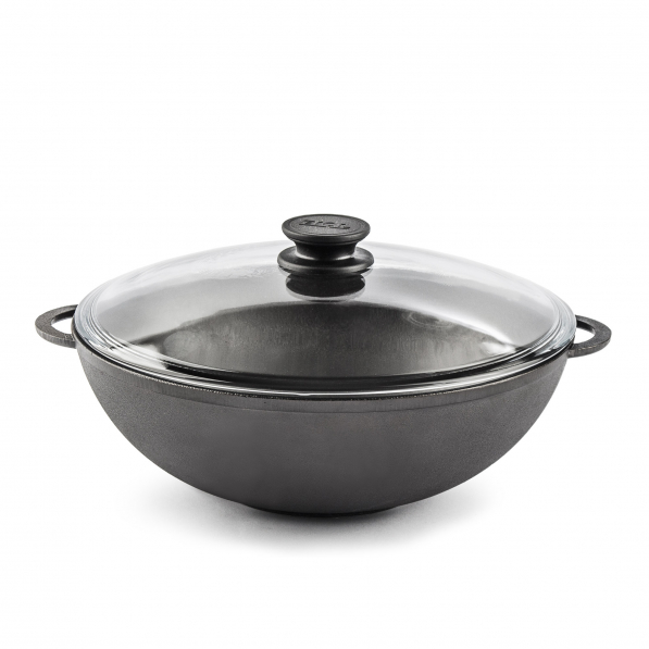 Patelnia / Wok żeliwny z pokrywką BIOL PAELLA CZARNY 30 cm