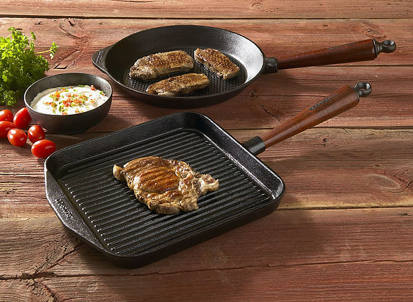 SKEPPSHULT Natural Selection Grill 28 cm czarna - patelnia grillowa żeliwna