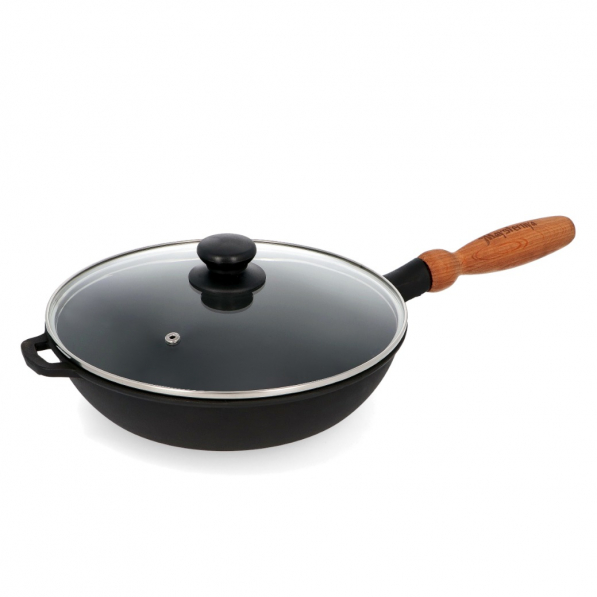 Patelnia żeliwna z pokrywką MAYSTERNYA WOOD 24 cm