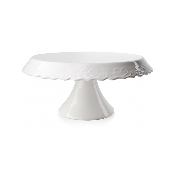 Patera stała na ciasto ceramiczna MARINA BIAŁA 26,8 cm - stojak na tort