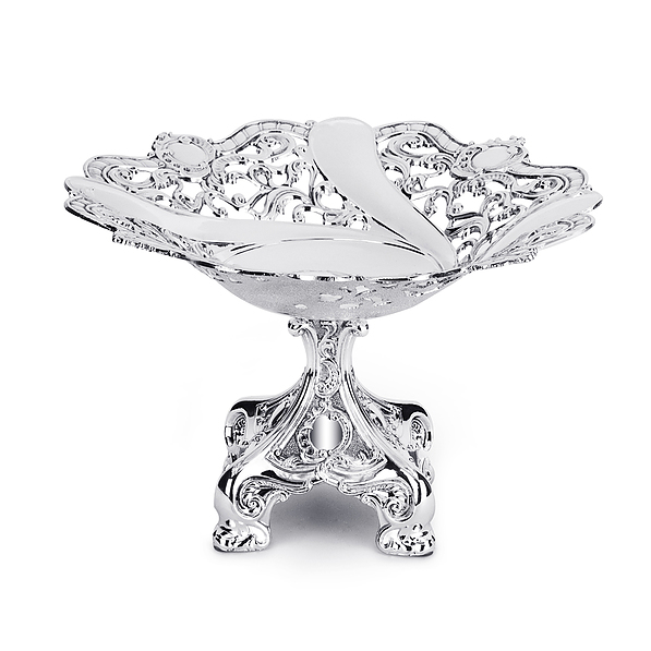 Patera dekoracyjna platerowana CAKE STAND SREBRNA 15 cm