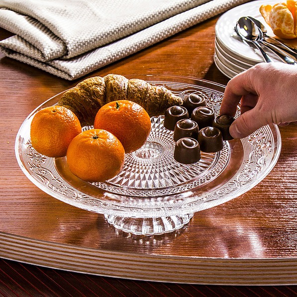 Patera stała na ciasto szklana PIATTO 30 cm - stojak na tort