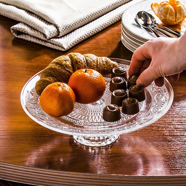 Patera stała na ciasto szklana PIATTO 25 cm - stojak na tort